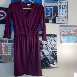 Flattering Deep Wine Dress